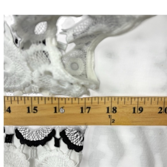 Karl Lagerfeld Fitted Lace Blouse in Black and White - Picture 12 of 13